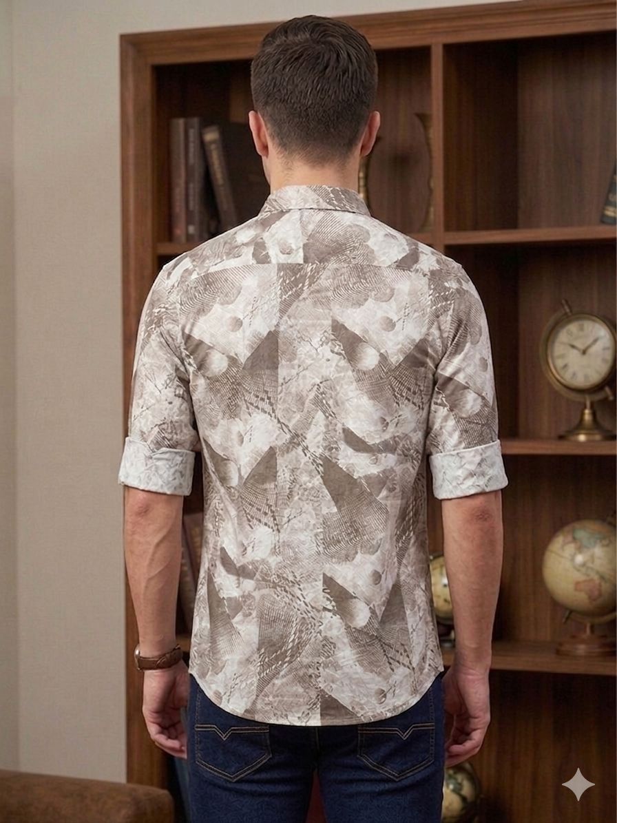 Abstract Collage Slim-Fit Shirt