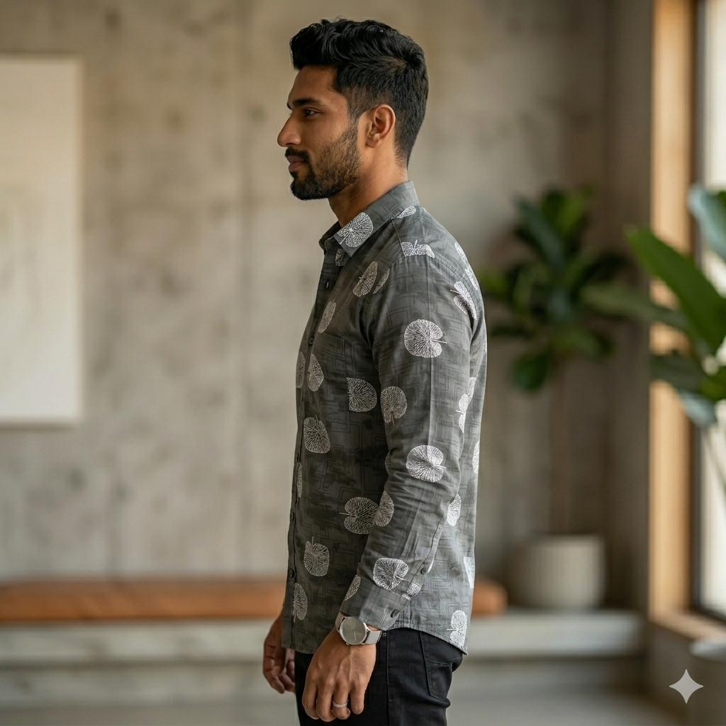 Men's Smart Casual Botanical Print Shirt | Regular Fit