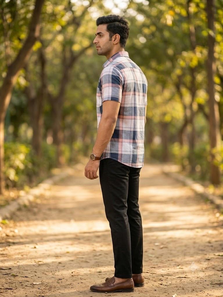 Men's Premium Plaid Pattern Casual Shirt with Chest Pocket