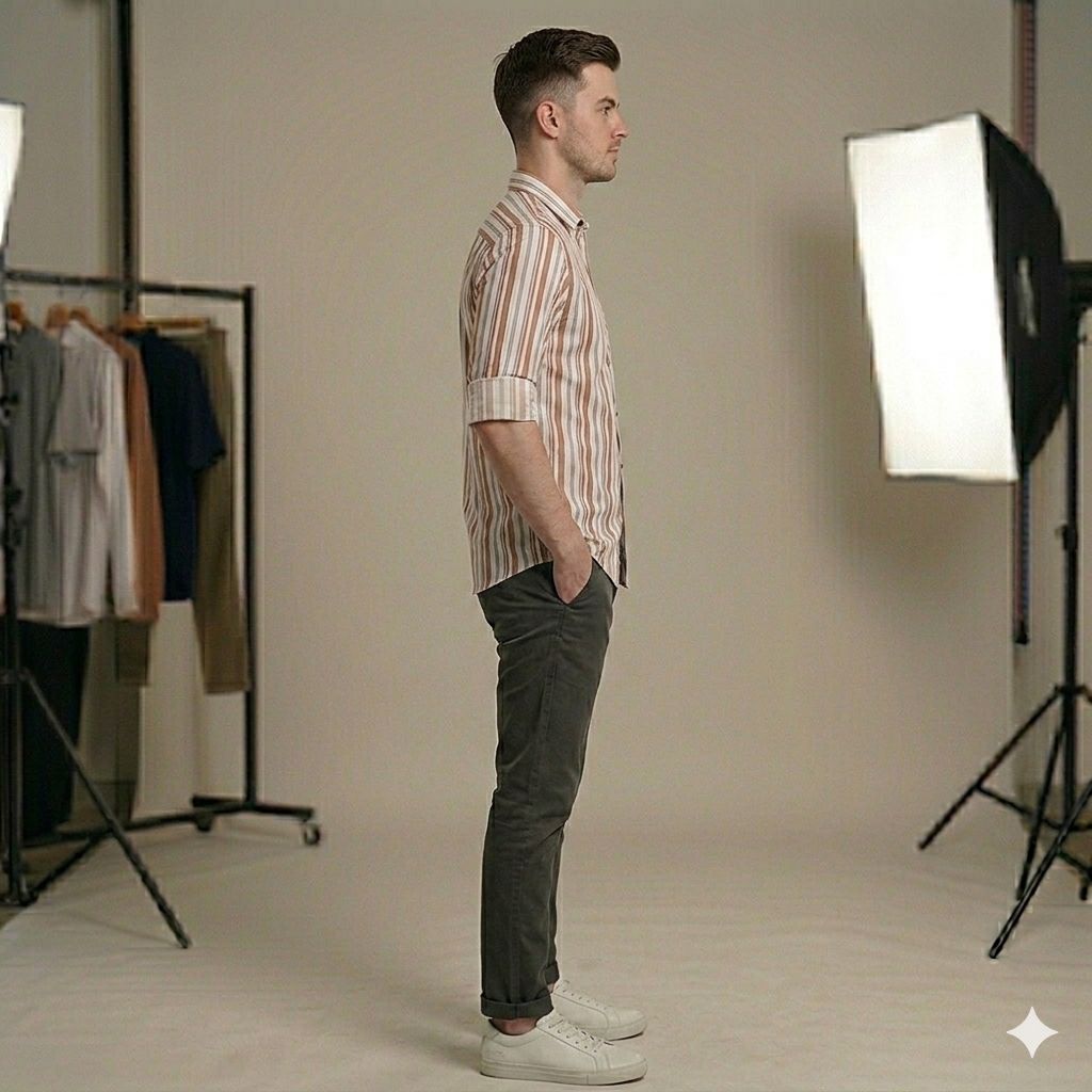Axis Stripe Contrast Shirt – Blue & Red