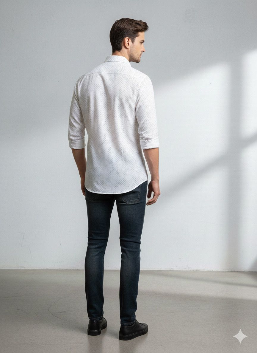 Solid Textured Shirt – Slim Fit