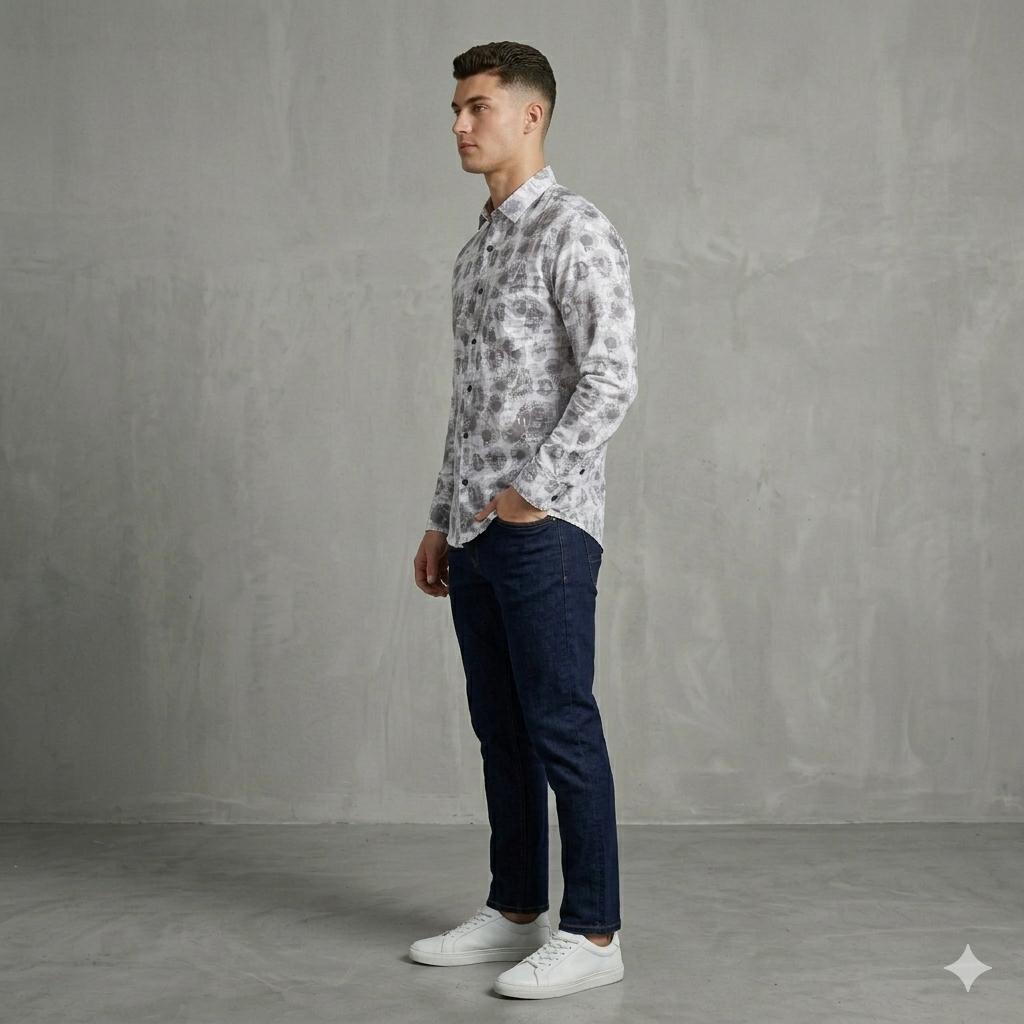 Men's Luxury Abstract Print Shirt | Tailored Regular Fit