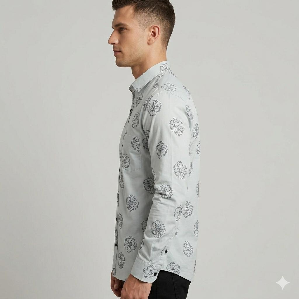 Men's Smart Casual Blossom Print Shirt | Tailored Fit