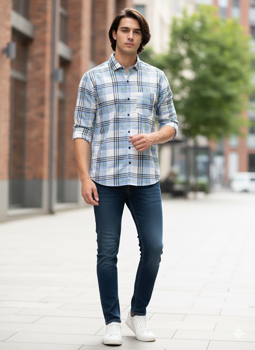 Bold Check Casual Shirt