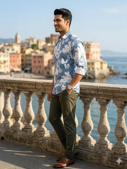 Oversized Floral Slim-Fit Shirt