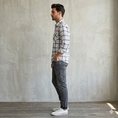 Modern Plaid Pattern Casual Shirt for Men