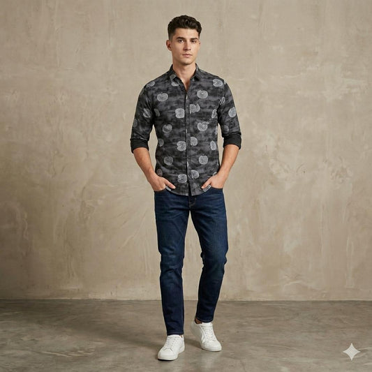 Men's Smart Casual Botanical Print Shirt | Regular Fit