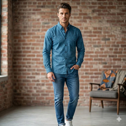 Men's Smart Casual Blossom Print Shirt | Tailored Fit