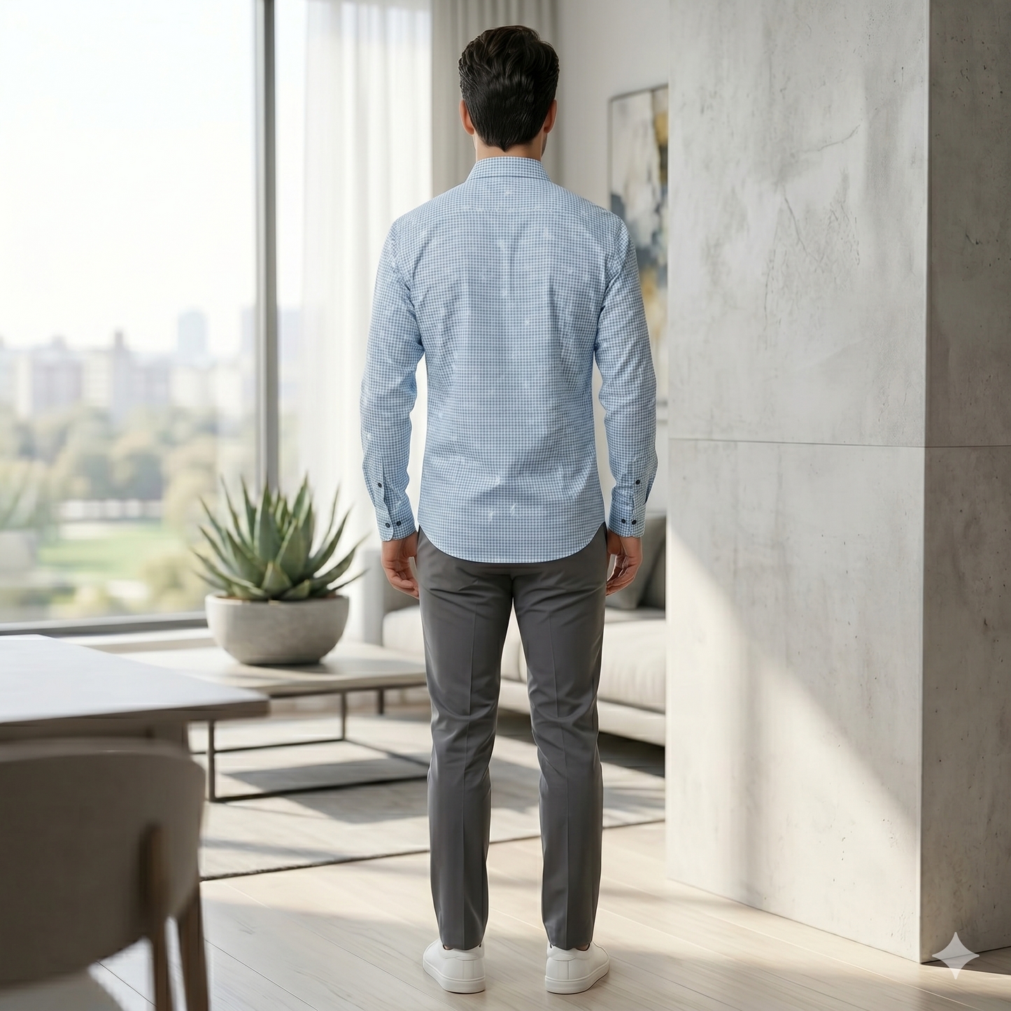 Men’s Premium Micro Check Slim Fit Casual Shirt