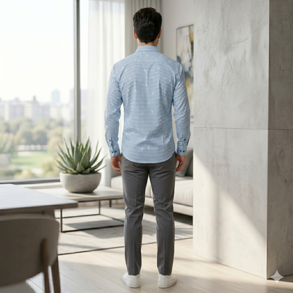Men’s Premium Micro Check Slim Fit Casual Shirt
