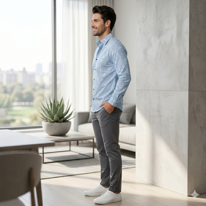 Men’s Premium Micro Check Slim Fit Casual Shirt