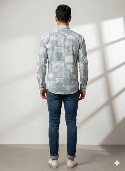 Abstract Print Full Sleeve Shirt