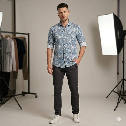 Modern Abstract Print Shirt for Men