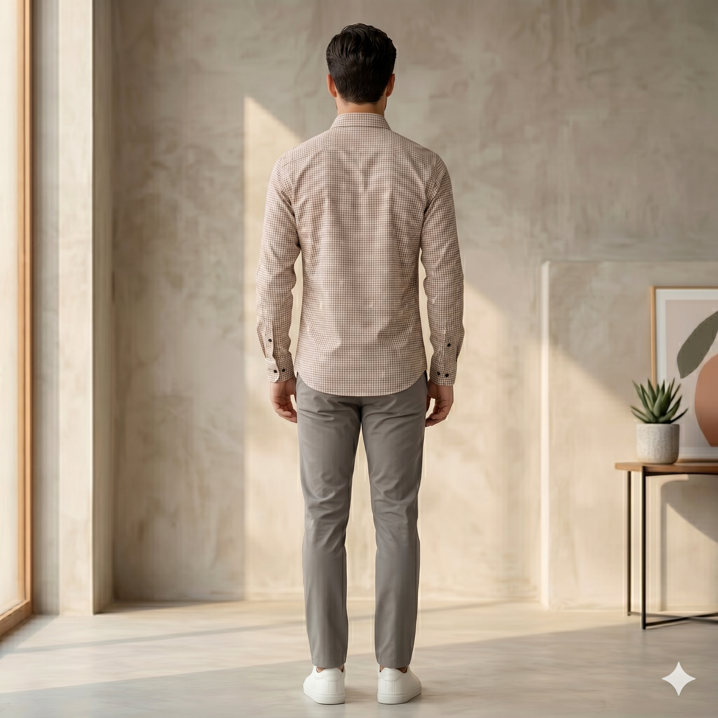 Men’s Premium Micro Check Slim Fit Casual Shirt