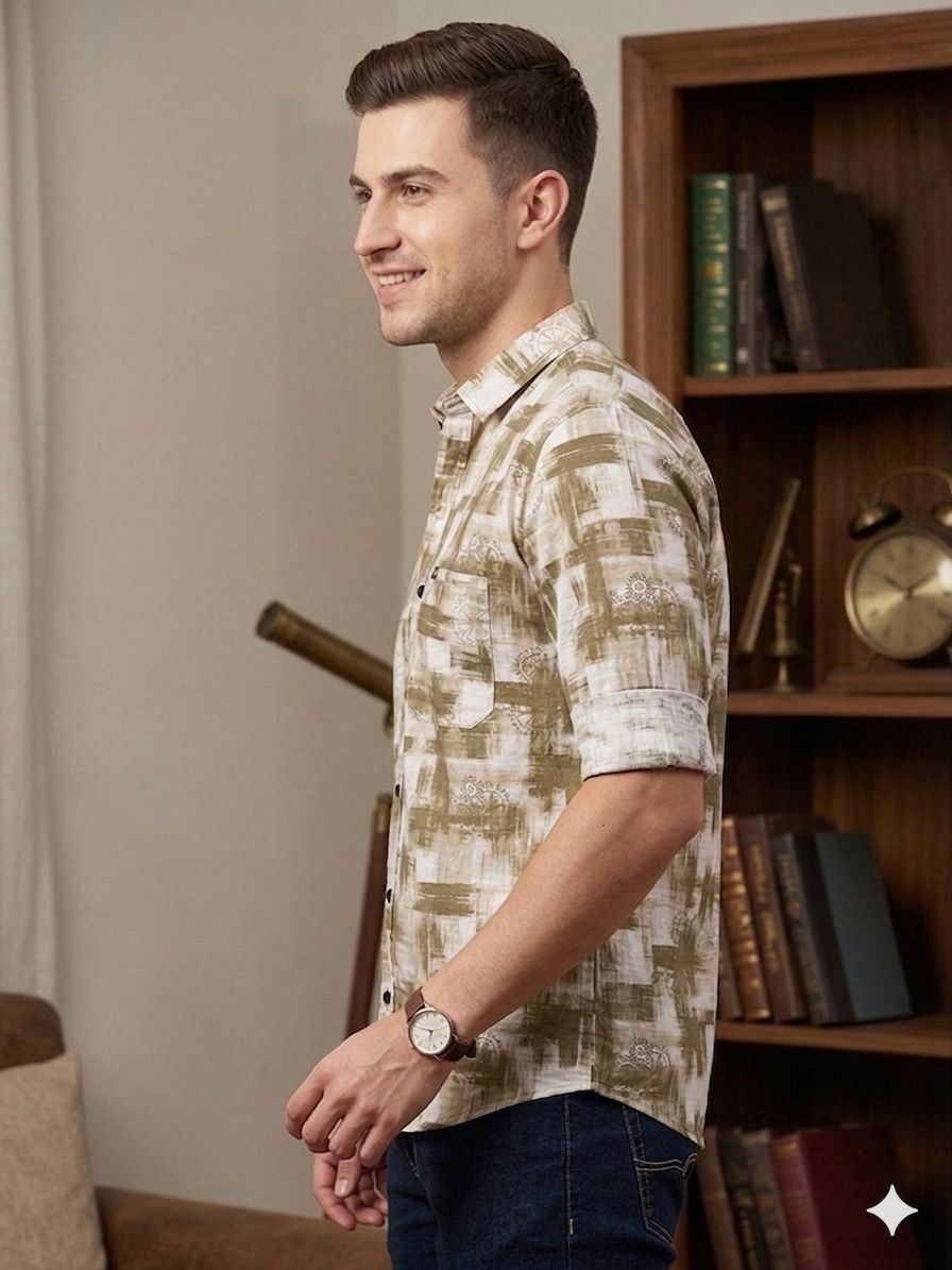 Abstract Brushstroke Tailored Shirt