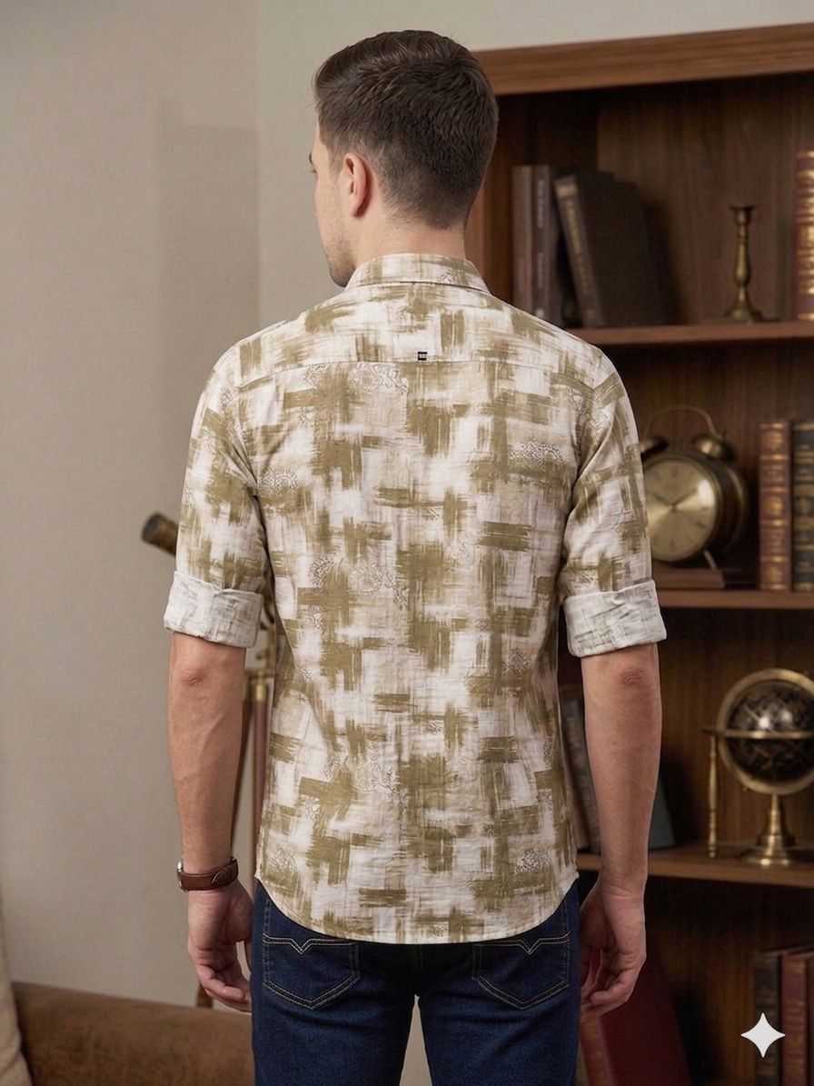 Abstract Brushstroke Tailored Shirt