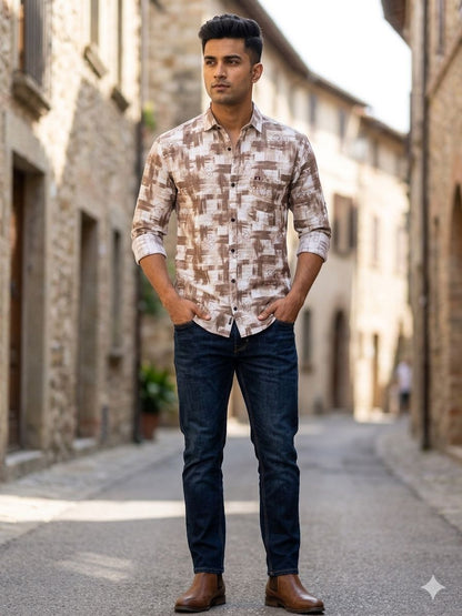 Abstract Brushstroke Tailored Shirt