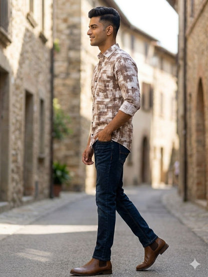 Abstract Brushstroke Tailored Shirt