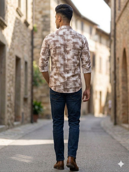 Abstract Brushstroke Tailored Shirt