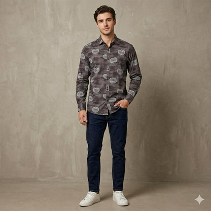 Men's Smart Casual Botanical Print Shirt | Regular Fit