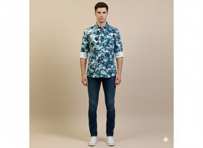 Abstract Camo Print Shirt – Tailored Fit