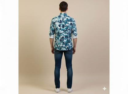 Abstract Camo Print Shirt – Tailored Fit