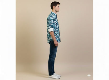 Abstract Camo Print Shirt – Tailored Fit