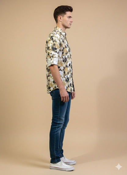 Abstract Camo Print Shirt – Tailored Fit