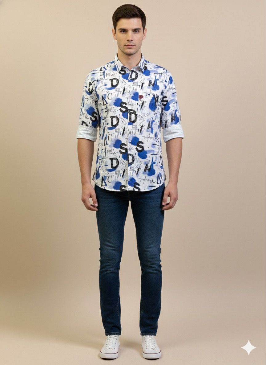Artistic Stroke Print Shirt