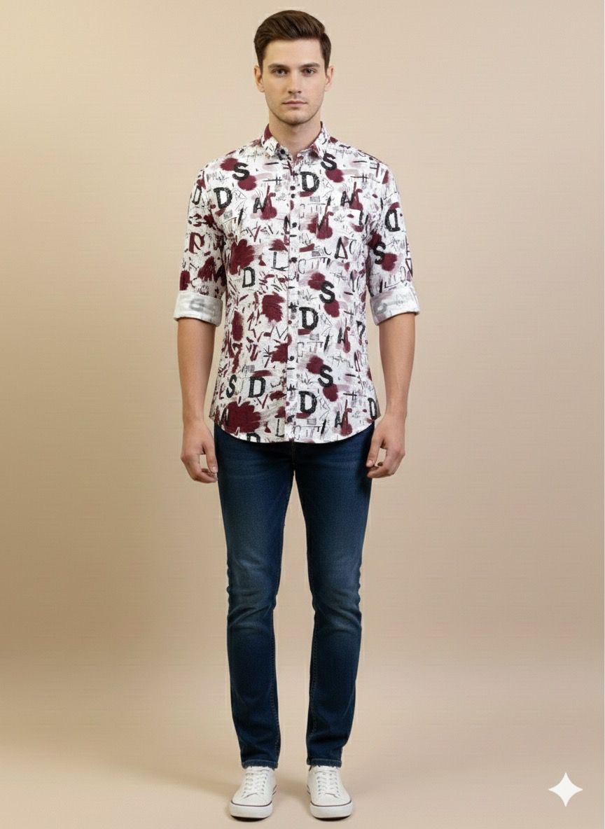 Artistic Stroke Print Shirt