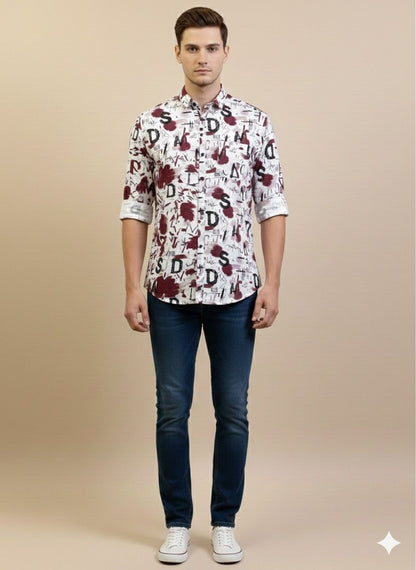 Artistic Stroke Print Shirt