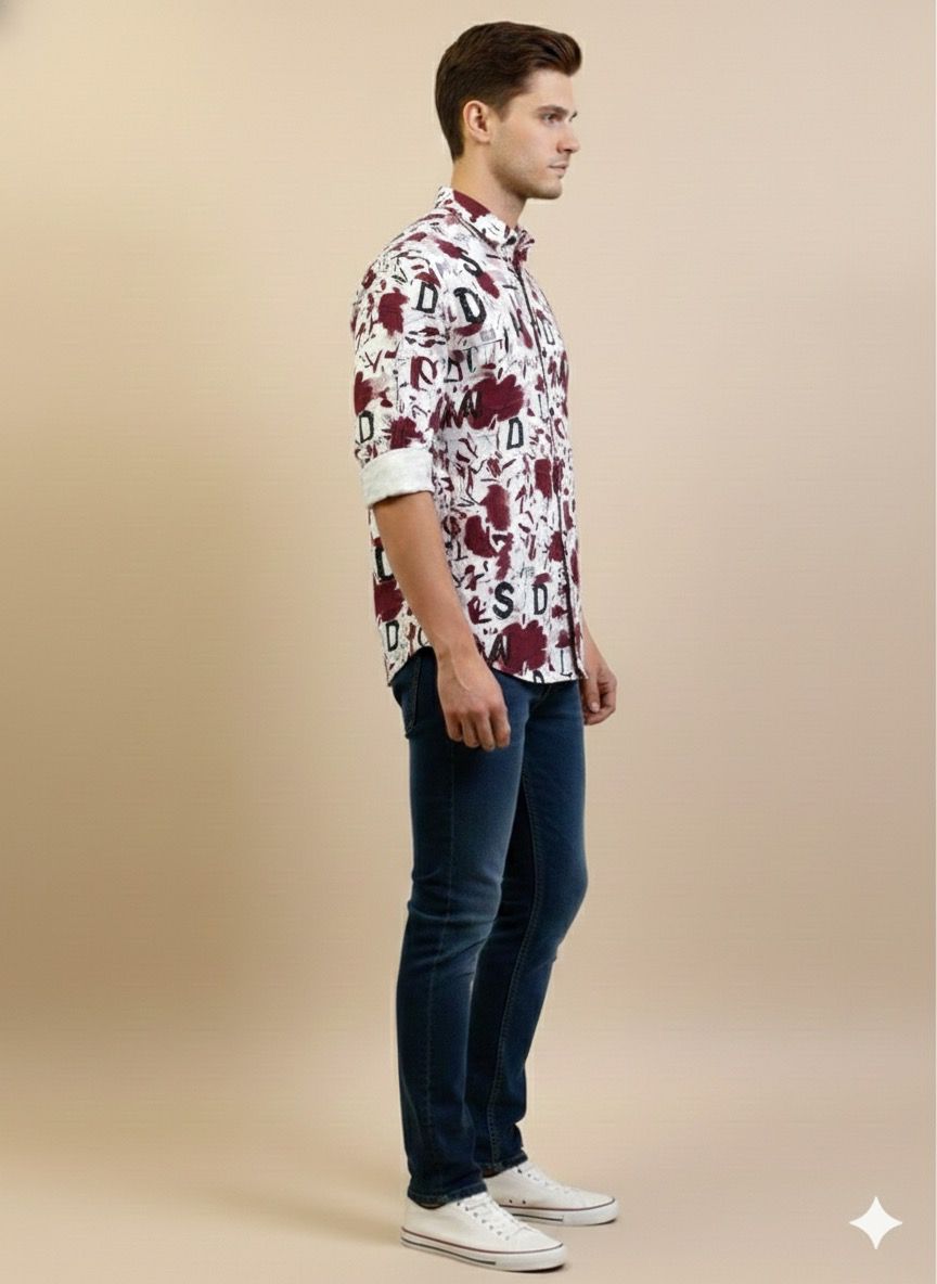 Artistic Stroke Print Shirt