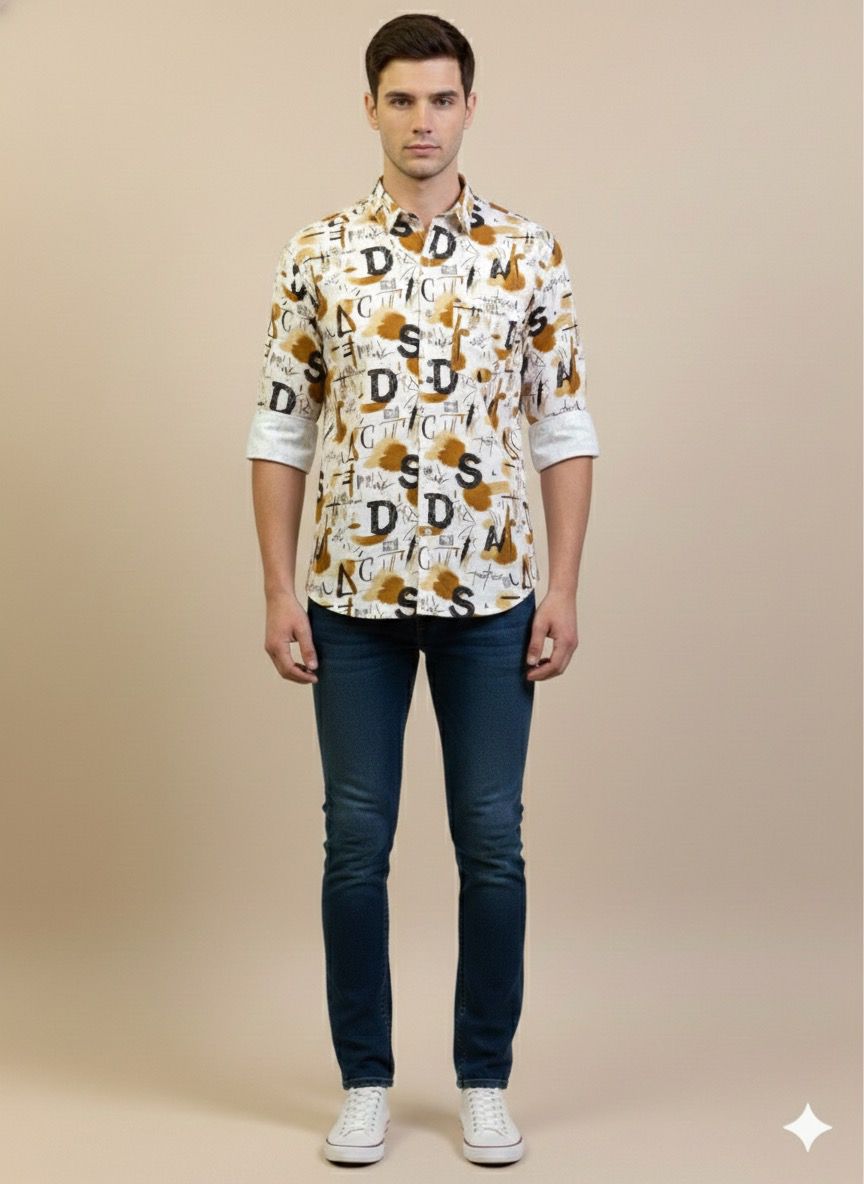 Artistic Stroke Print Shirt