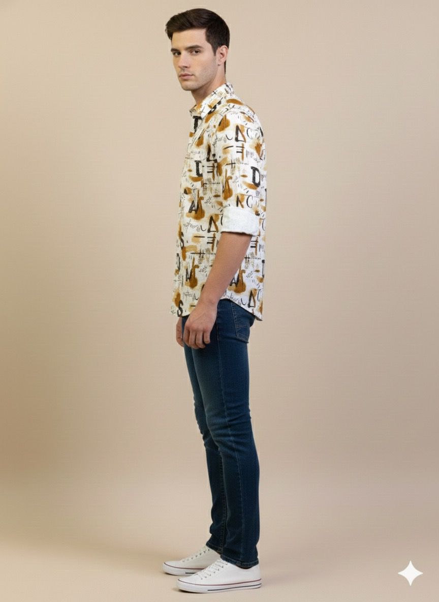Artistic Stroke Print Shirt