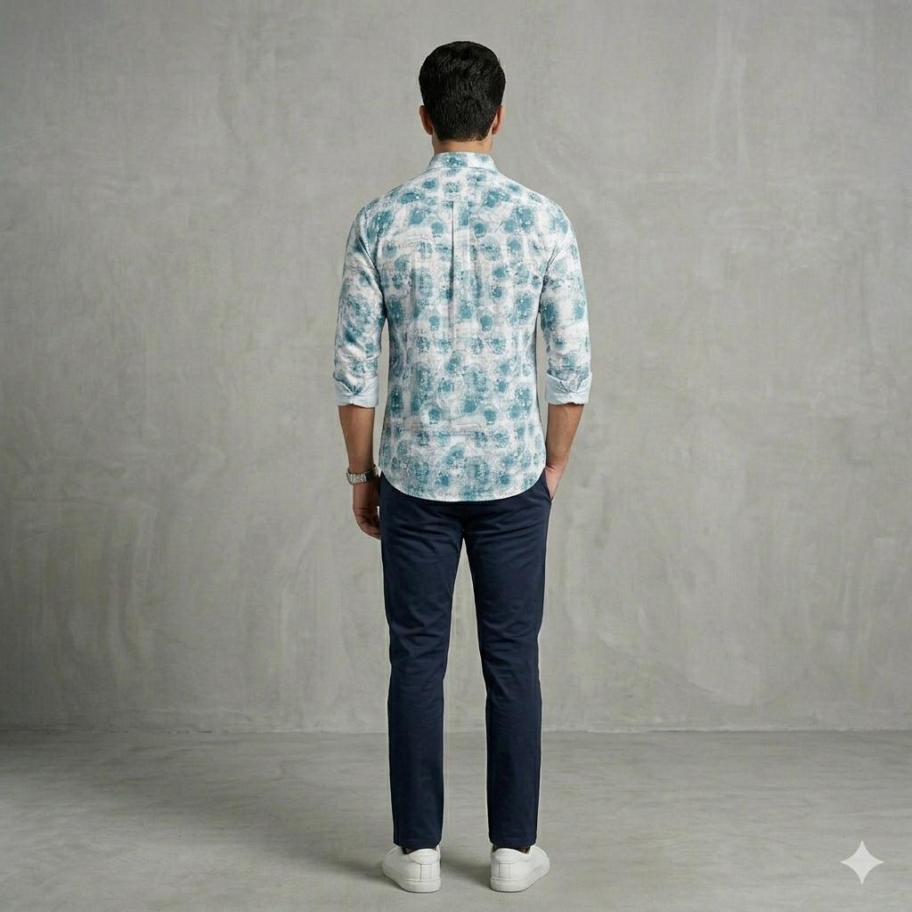 Men's Luxury Abstract Print Shirt | Tailored Regular Fit