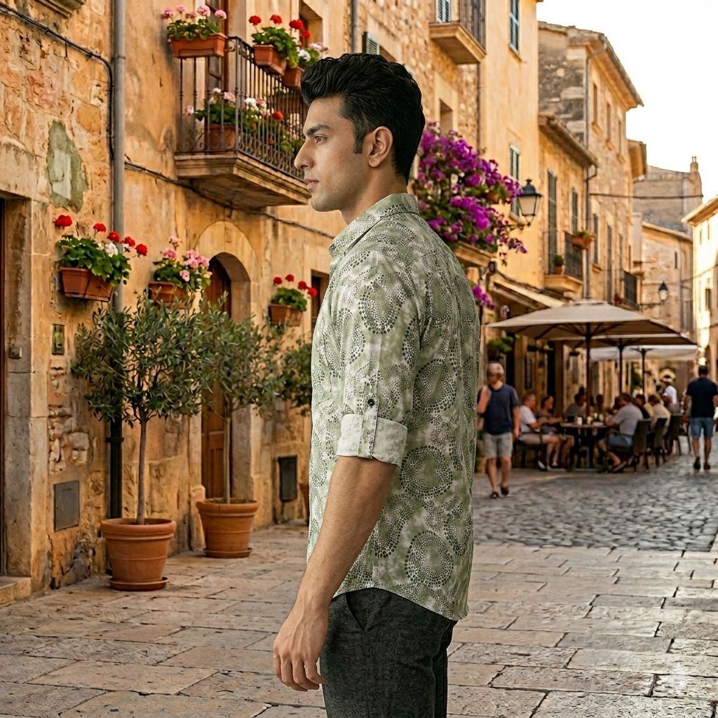 Modern Abstract Print Shirt for Men