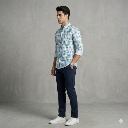 Men's Luxury Abstract Print Shirt | Tailored Regular Fit