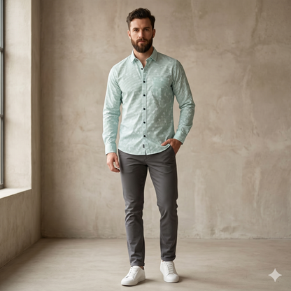 Men’s Premium Micro Check Slim Fit Casual Shirt