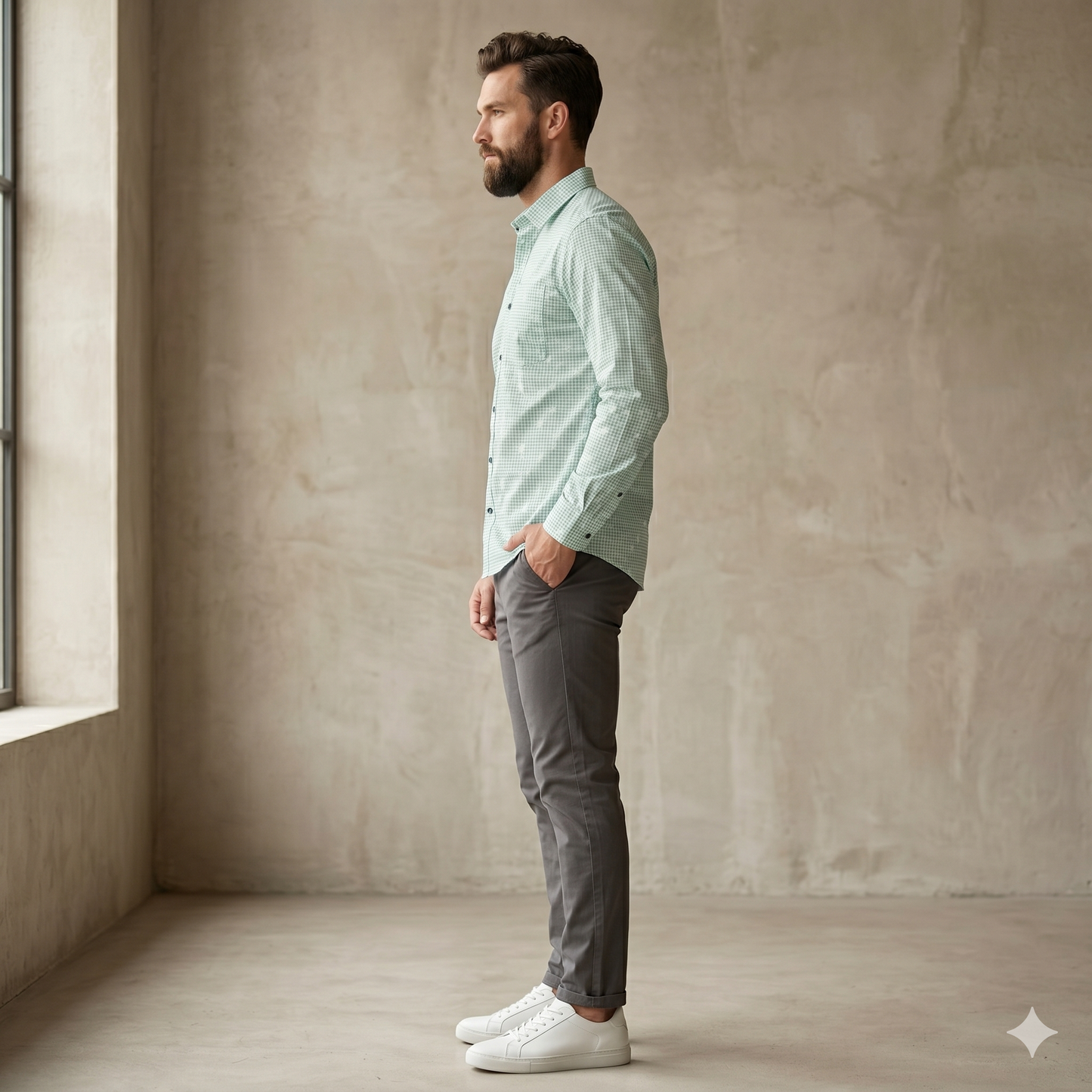 Men’s Premium Micro Check Slim Fit Casual Shirt