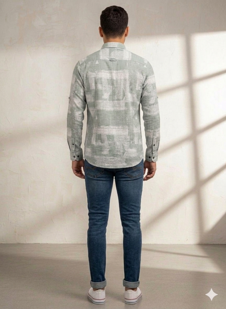 Abstract Print Full Sleeve Shirt