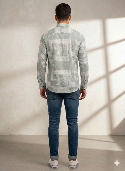 Abstract Print Full Sleeve Shirt