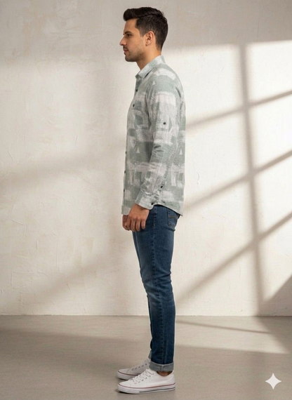 Abstract Print Full Sleeve Shirt