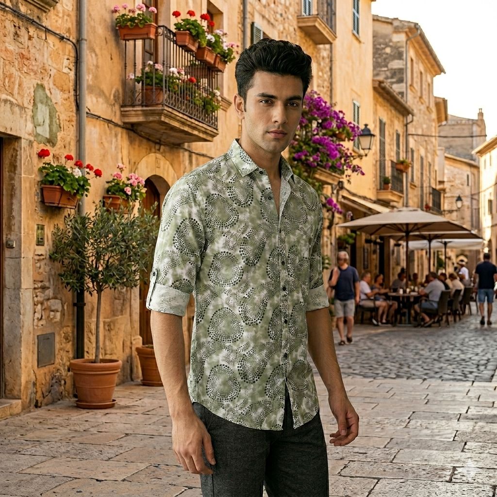 Modern Abstract Print Shirt for Men