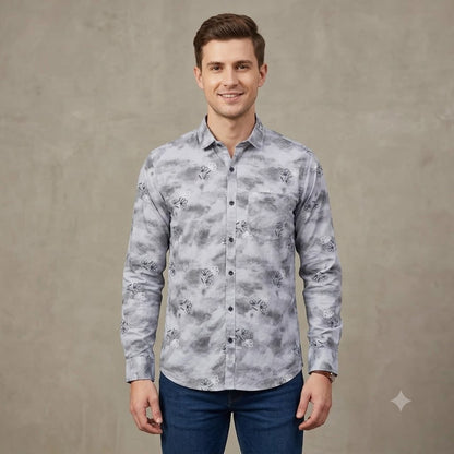 Men's Smart Casual Blossom Print Shirt | Tailored Fit