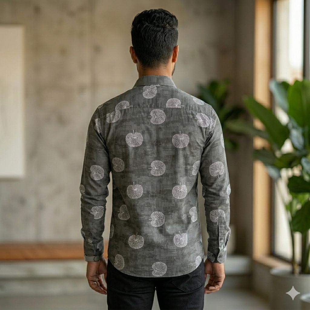 Men's Smart Casual Botanical Print Shirt | Regular Fit