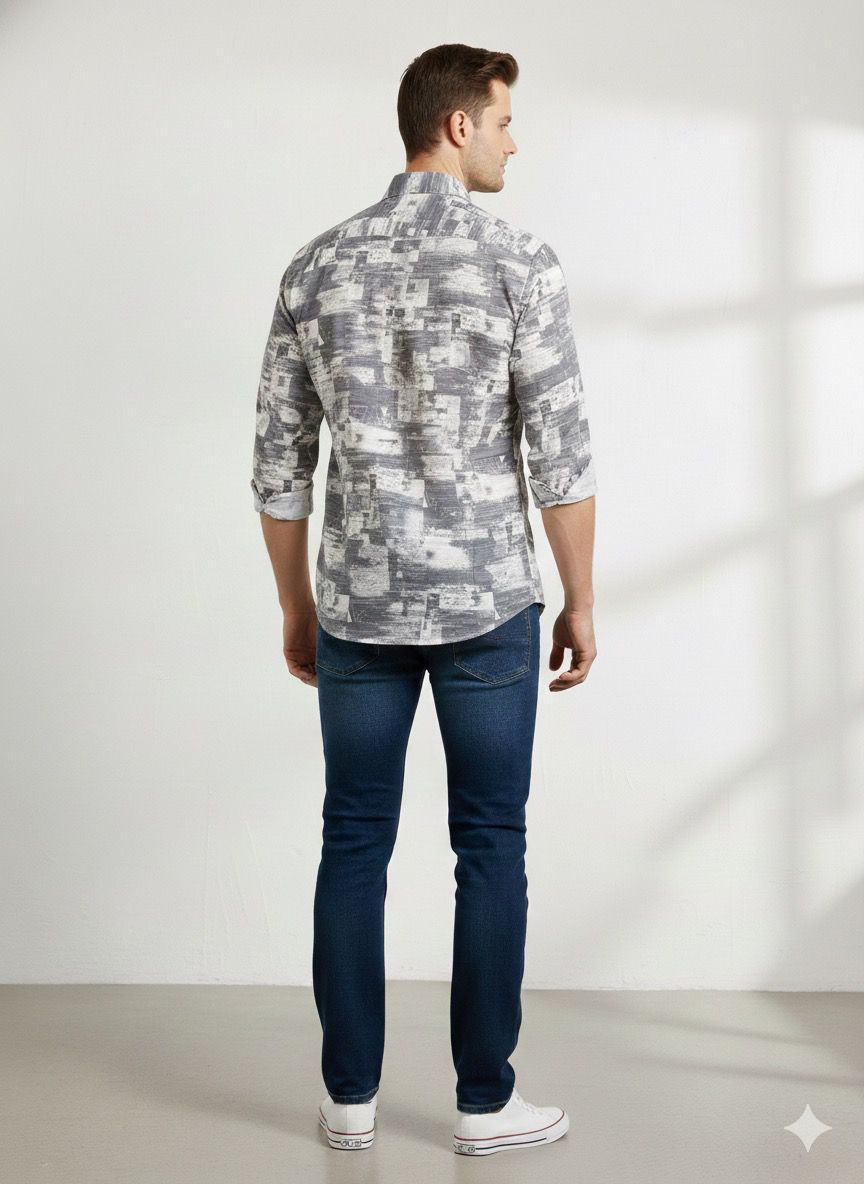 Abstract Print Full Sleeve Shirt