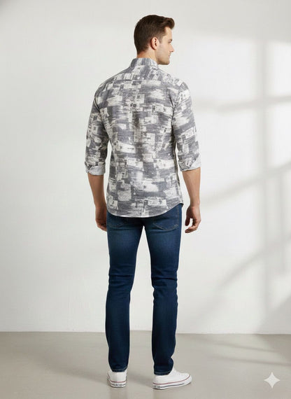 Abstract Print Full Sleeve Shirt