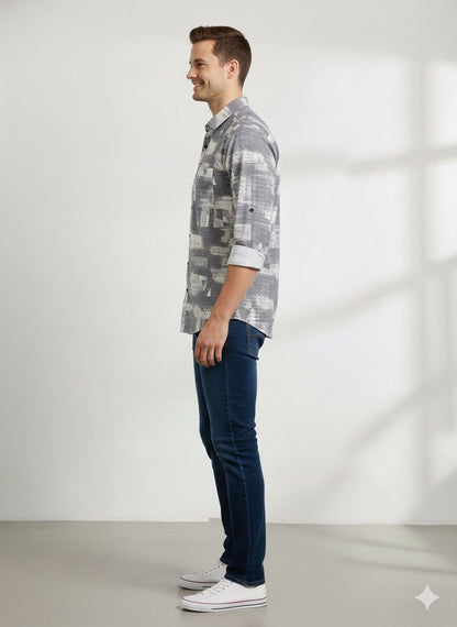 Abstract Print Full Sleeve Shirt