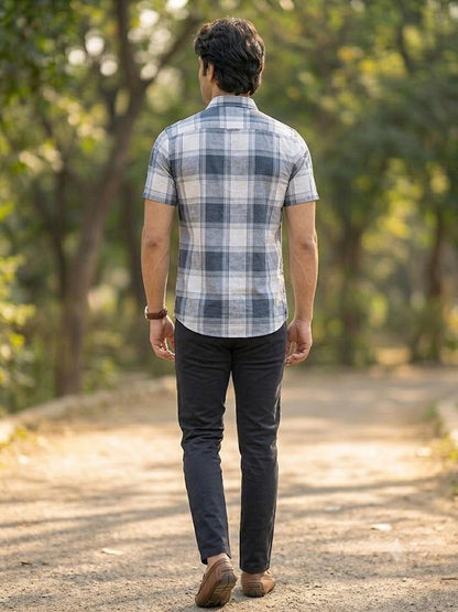 Men's Premium Plaid Pattern Casual Shirt with Chest Pocket