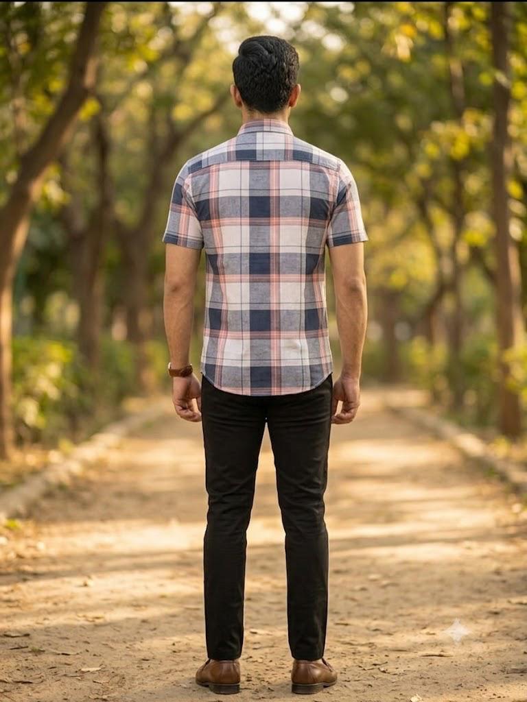 Men's Premium Plaid Pattern Casual Shirt with Chest Pocket